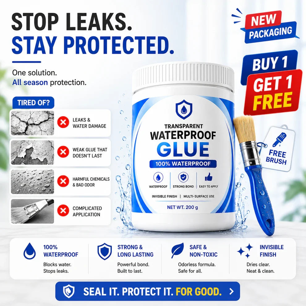 TRANSPARENT WATERPROOF GLUE (BUY 1 GET 1 FREE)(PACK OF 2) - 200GM EACH