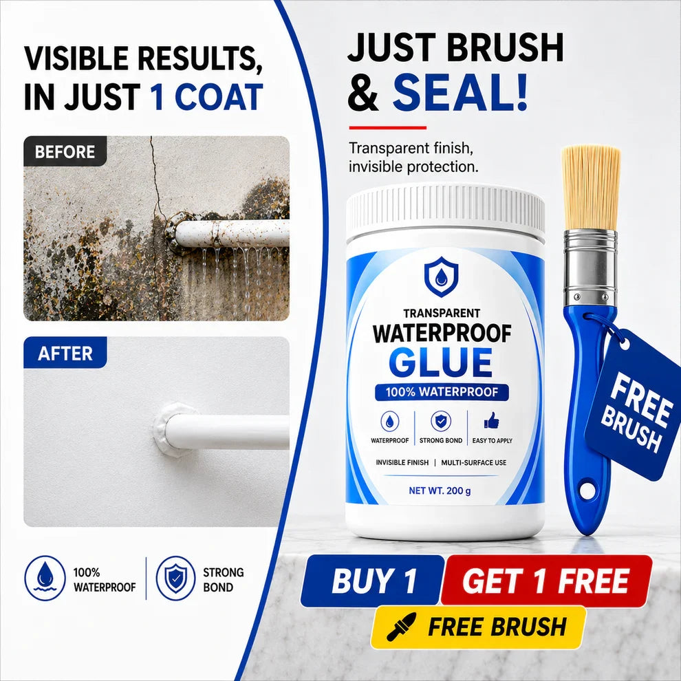 TRANSPARENT WATERPROOF GLUE (BUY 1 GET 1 FREE)(PACK OF 2) - 200GM EACH