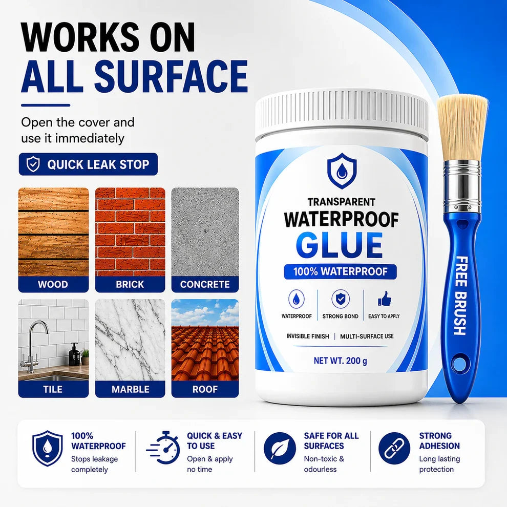 TRANSPARENT WATERPROOF GLUE (BUY 1 GET 1 FREE)(PACK OF 2) - 200GM EACH