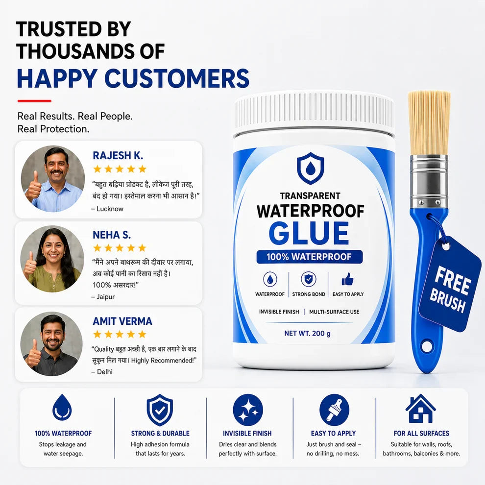 TRANSPARENT WATERPROOF GLUE (BUY 1 GET 1 FREE)(PACK OF 2) - 200GM EACH