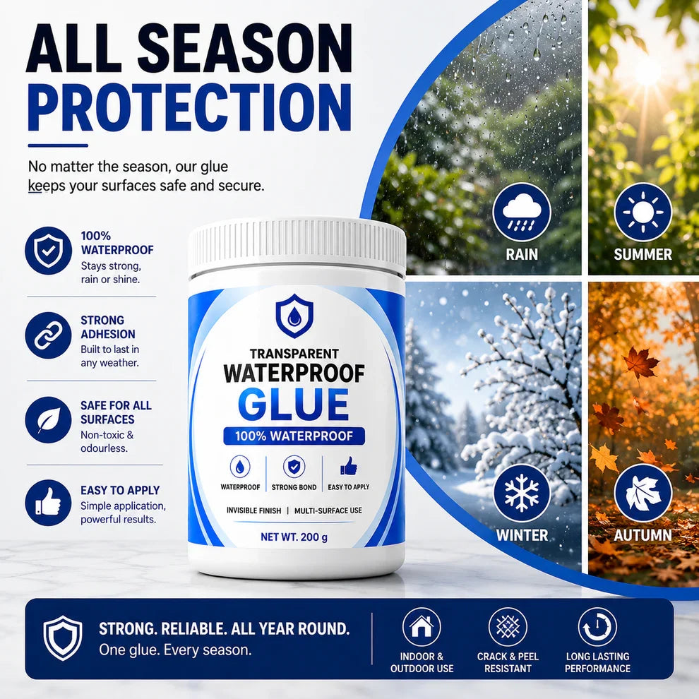 TRANSPARENT WATERPROOF GLUE (BUY 1 GET 1 FREE)(PACK OF 2) - 200GM EACH
