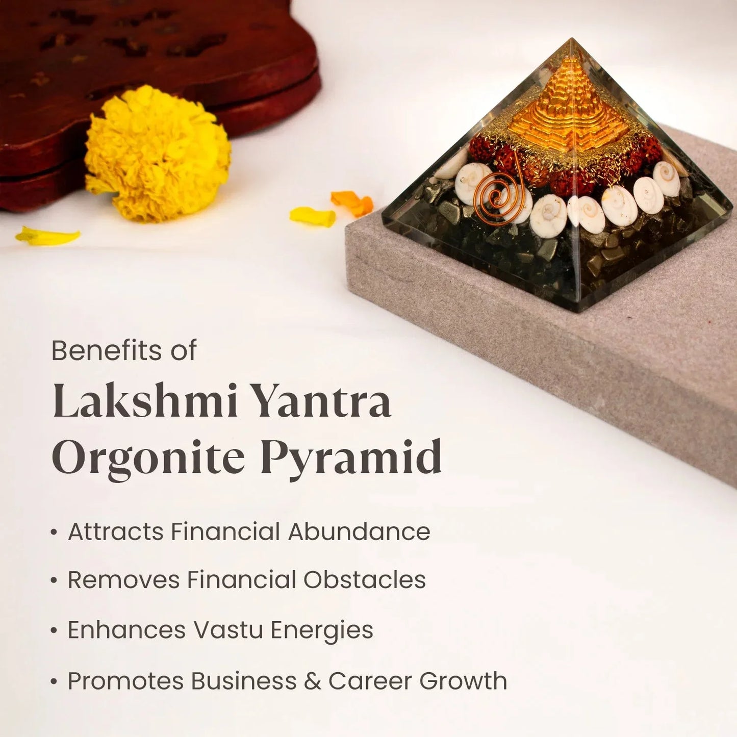 Lakshmi Yantra Pyramid With Free Raw Pyrite stone